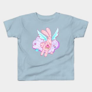 Peach Fruit Angel Bunny Kids T-Shirt